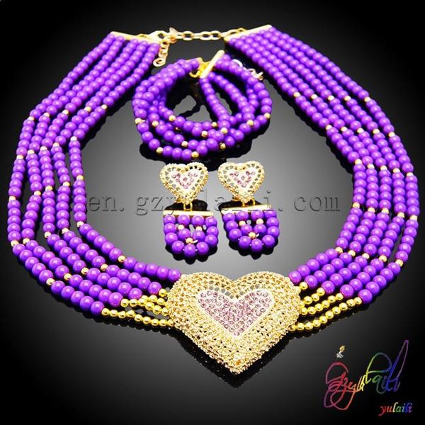 

earrings & necklace yulaili heart design jewelry set women find beaded, Silver