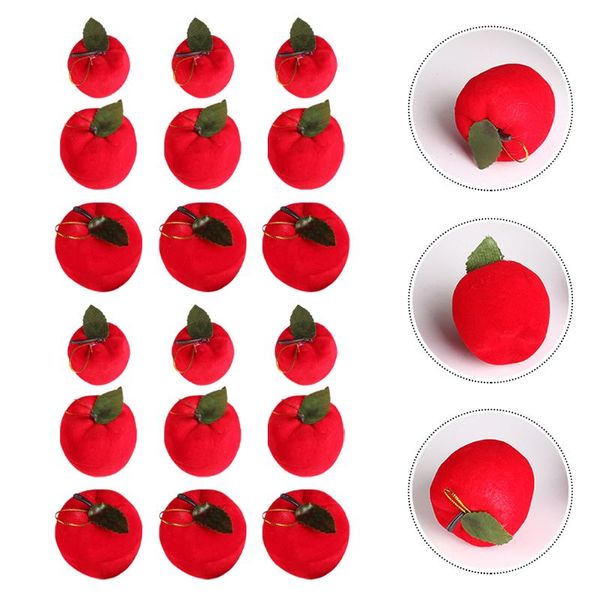 

christmas decorations 18pcs red fruit shaped pendants xmas hanging (mixed size)