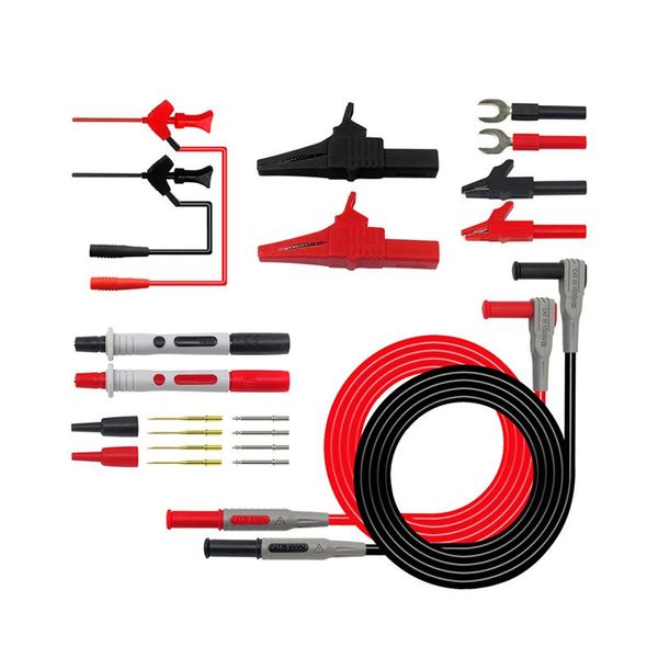 Multimeter P1300D Austauschbare Multimeter-Sonden-Testhaken-Leitungssätze 4-mm-Bananenstecker-Krokodilklemmenstift