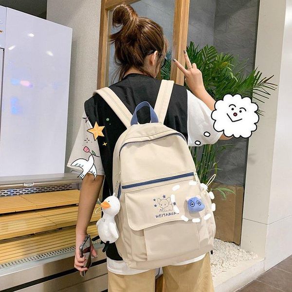 

backpack college style literary girl sweet and lovely student schoolbag versatile simple matching color