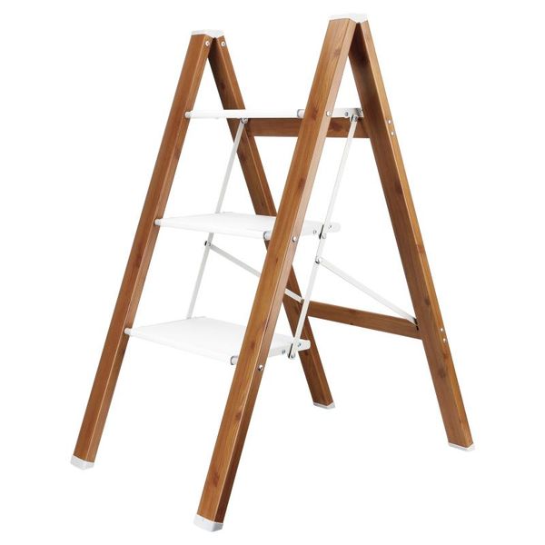 

hooks & rails cloakroom ladder stool three step multifunctional aluminum alloy small household folding herringbone flower 200kg