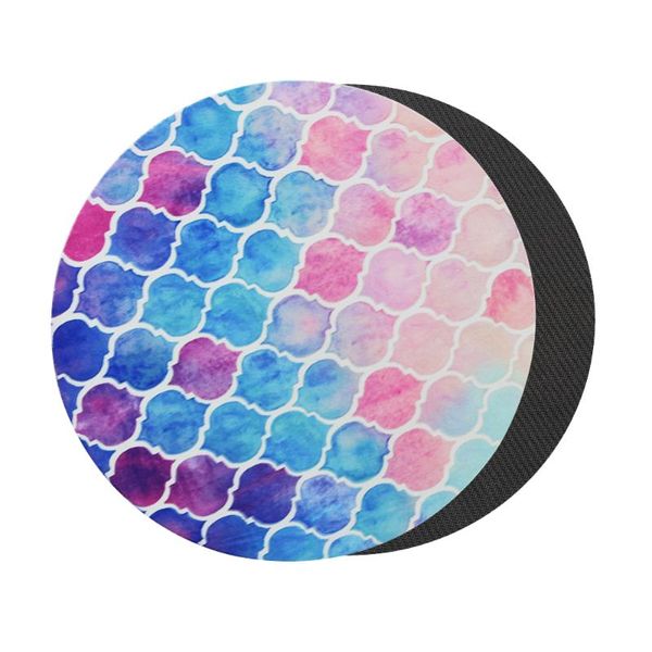 

mouse pads & wrist rests round rubber pad print gaming mini anti-slip geometric patterns decoration mat non-slip for kids gift