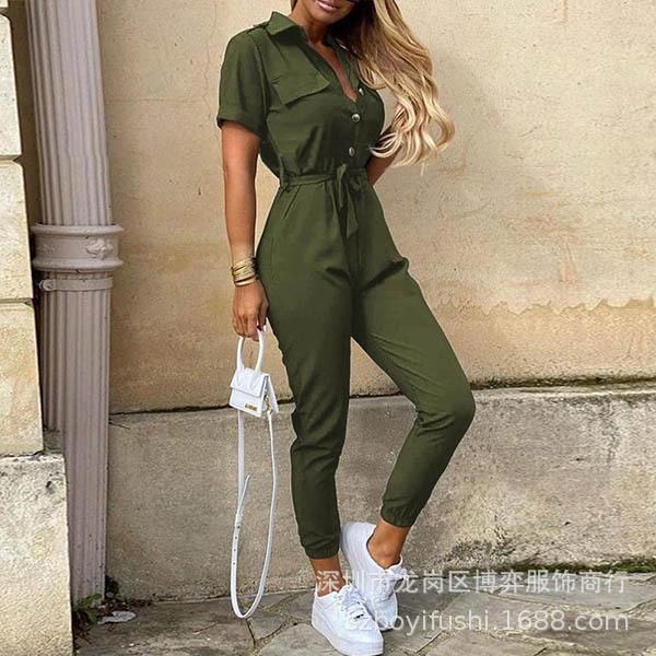 

women's tracksuits 2021 spring and summer spot black casual jumpsuit, Gray