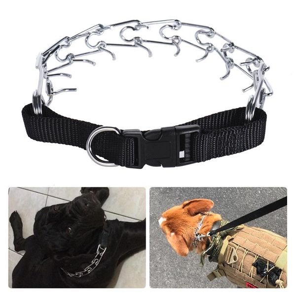 

dog collars & leashes stainless steel personalized big prong collar large training pinch gear with adjustable releasable snap buckle