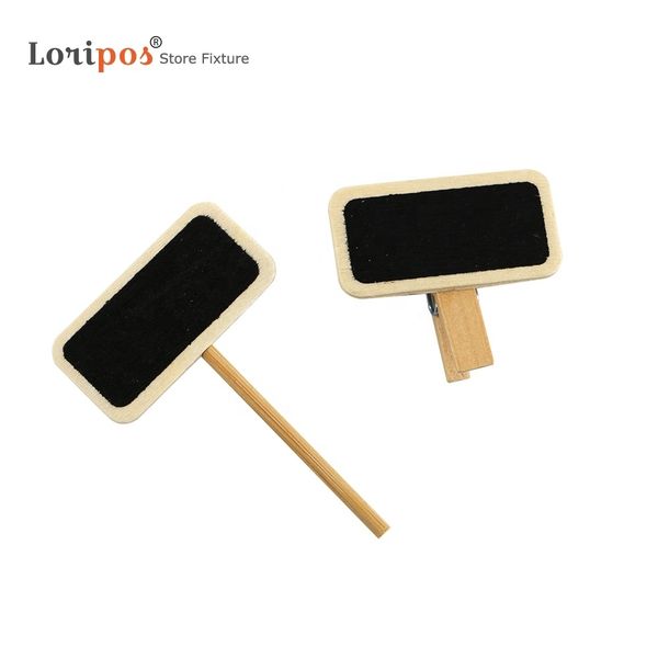 Mini lavagna in legno messaggio ardesia rettangolo clip pannello scheda promemoria etichetta piano cartellino del prezzo display snap pot fiore targhetta