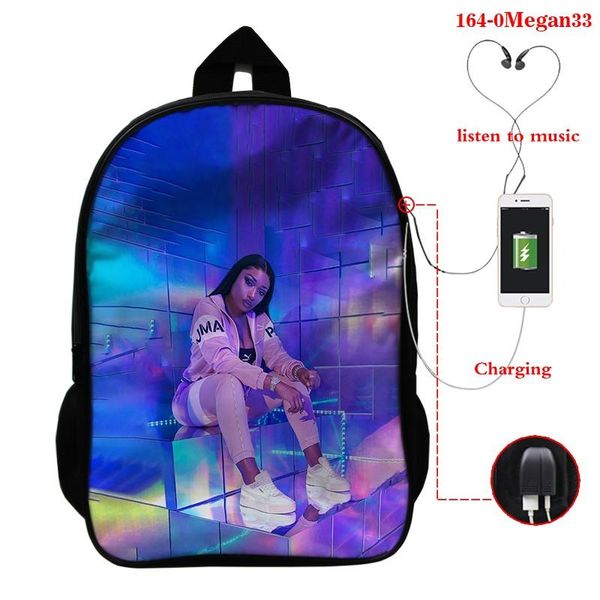 

backpack mochila feminina bookbag megan thee stallion for women school bags teenager usb charge travel mens