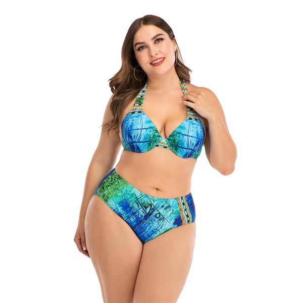 

one-piece suits women's swimwear two-piece large size swimsuit beach female separate with push up woman bikinis