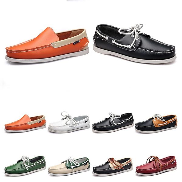 

164 mens casual shoes leather british style black white brown green yellow red fashion outdoor comfortable breathable