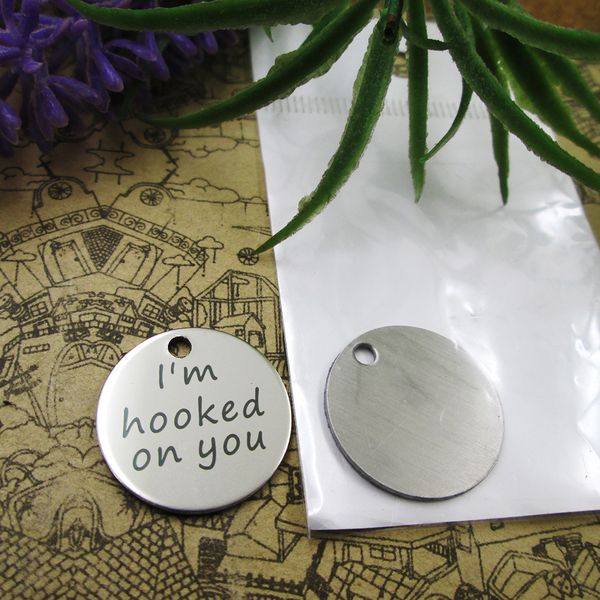 

40pcs--stainless steel charms"i'm hooked on you" more style choosing diy pendants fo necklace, Bronze;silver