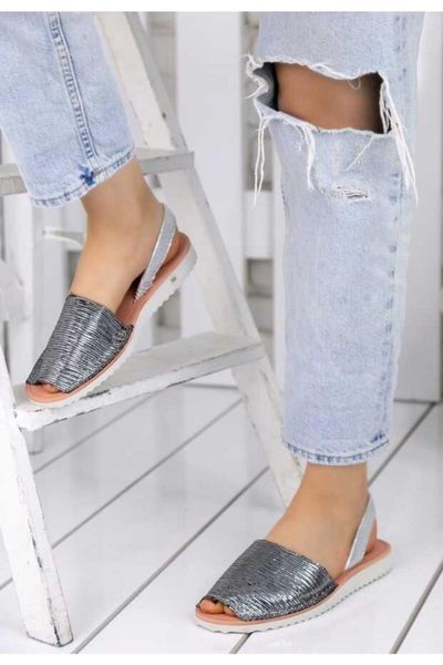 

sandals samiye silver stripe sandals-silver, Black
