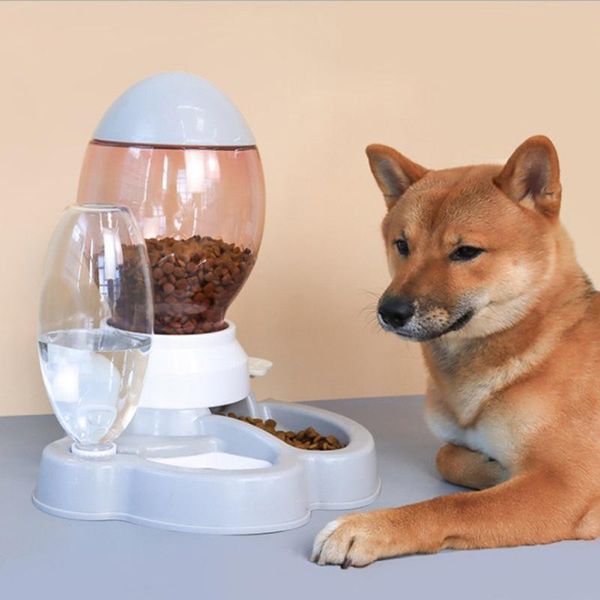 

pet dog cat feeder pyppy bottle bowl grain barrel automatic drinking water tableware accessorie bowls & feeders