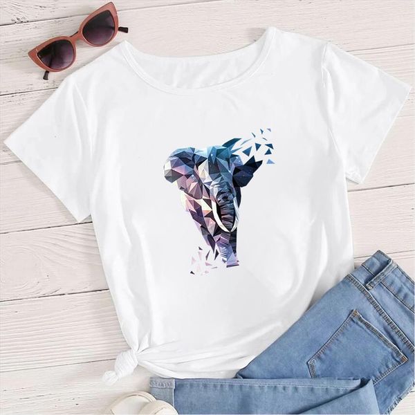 

gorgeous polygonal animals blue womens elephant graphic modern design, White