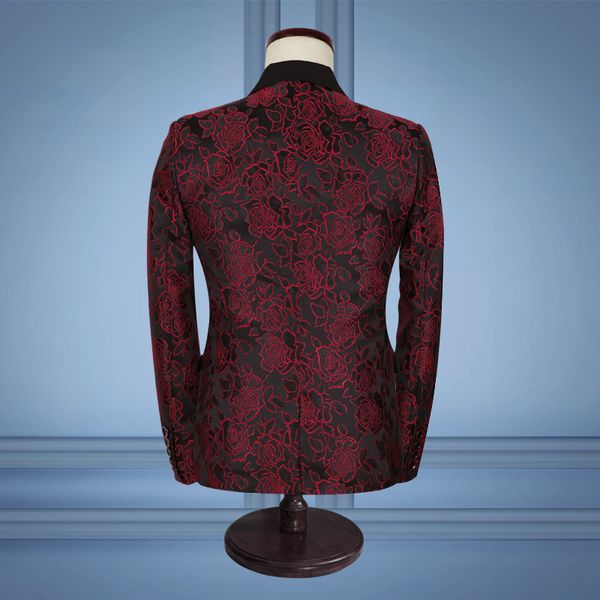 

fashion suits men's business casual large flower coat wedding ceremony, White;black