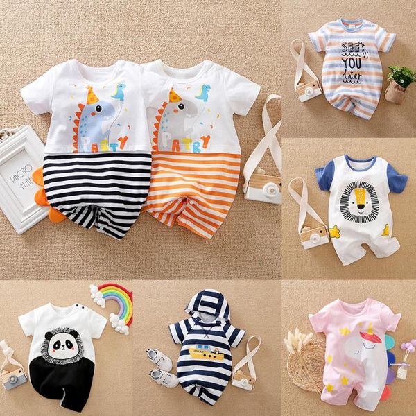 

jumpsuits malapina 2021 summer born baby boys girls romper infant short sleeve clothes cute cartoon animal toddler jumpsuit clothing, Blue