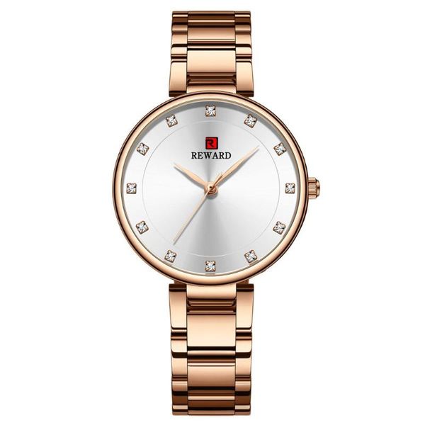

wristwatches reward fashion women watch sport luxury quartz watches clock stainless steel band jd-rd21004l, Slivery;brown
