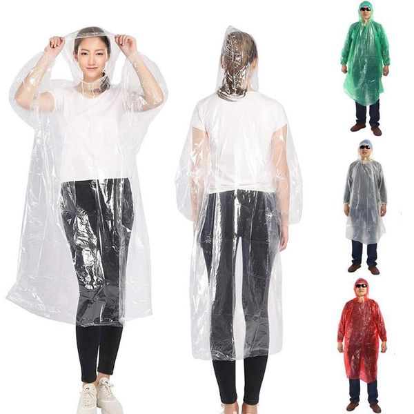 

raincoats disposable raincoat pe transparent camping rainwear portable emergency poncho waterproof must rain coat