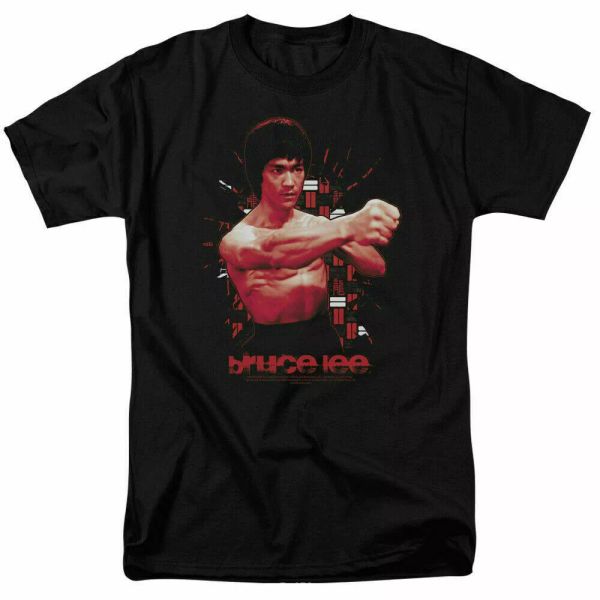 

bruce lee the shattering first t shirt licensed martial arts movie tee black, White;black
