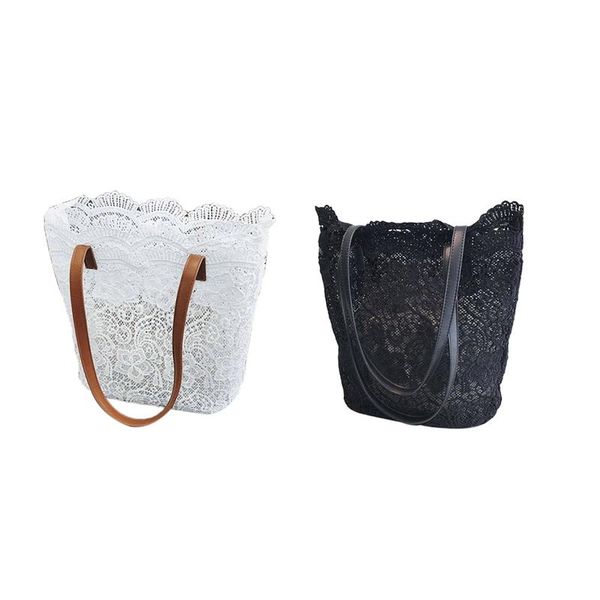 

cross body 4 pcs women messenger bag single strap shoulder lady lace crossbody bags handbag , 2 white & black