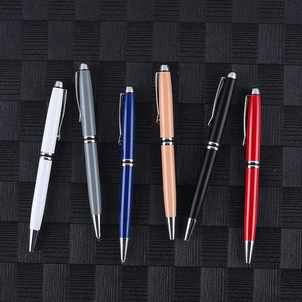 

metal pens rotating colorful ballpoint business office sign pen stationery gift, Blue;orange