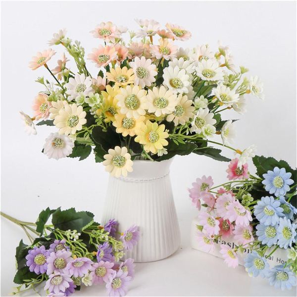 

decorative flowers & wreaths summer artificial yellow small fresh milan chrysanthemum home simulation wedding holding set