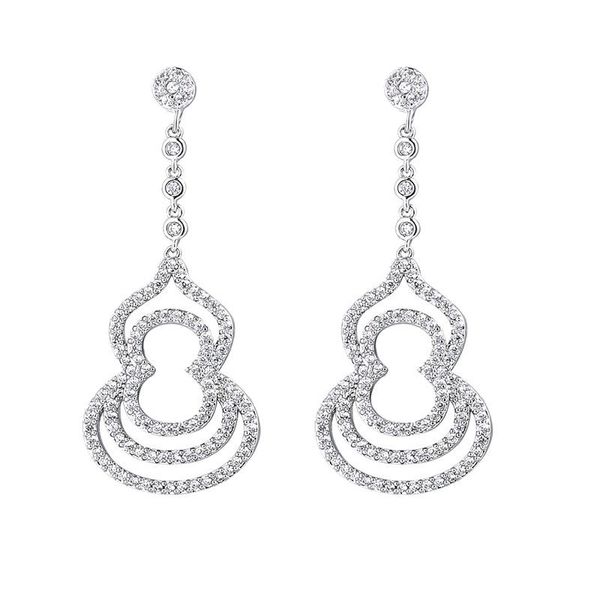 

dangle & chandelier women's long earrings simple hollow gourd geometric three-dimensional source factory accessories wholesale, Silver