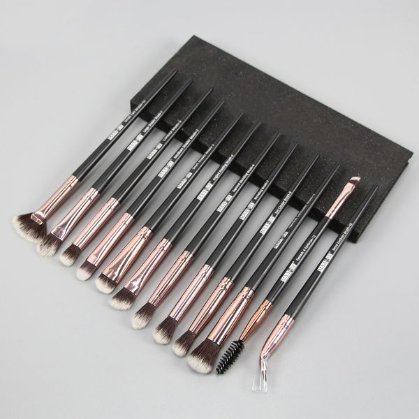 Compõem Escovas 12 Pcs Profissional Misturando Eyeshadow Sobrancelha Escova para Maquiagem Beleza Lip Gloss Foundation