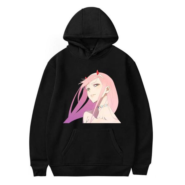 

men's hoodies & sweatshirts 2021 darling in the franxx fashion long sleeve streetwear hooded women/men harajuku casual, Black
