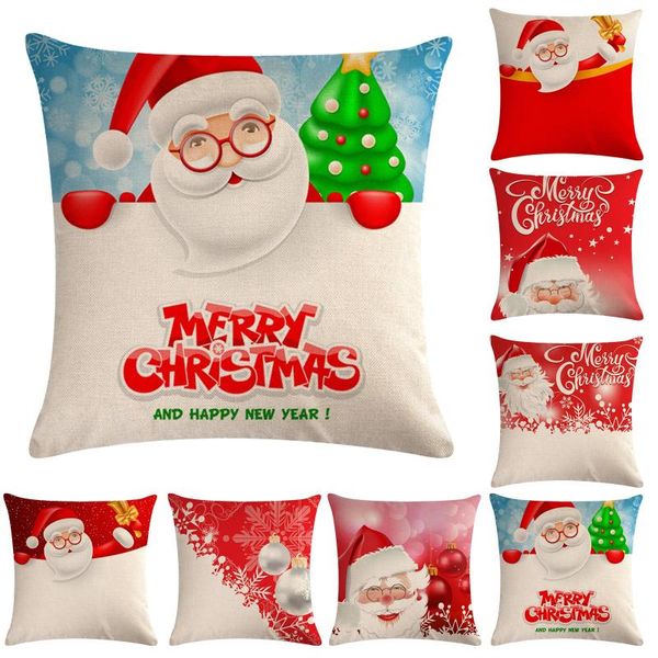 

pillow case christmas printed peach skin pillowcase cushion cover decorative 45x45cm sofa for home