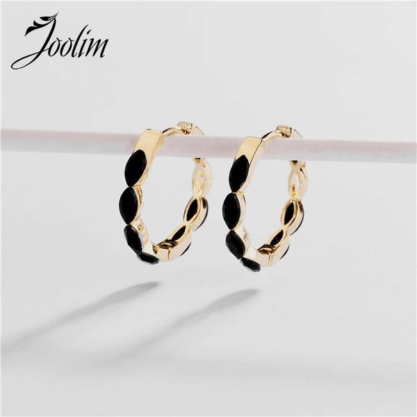 

joolim jewelry wholesale red black hoop earrings design & huggie, Golden;silver