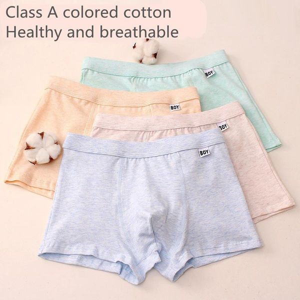

underpants solid color underwear boys boxer shorts high-quality colored cotton children's 2-12 years old, Black;white