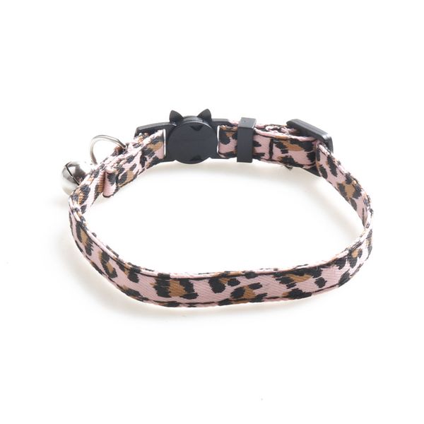 Classic personalidade leopardo gato colar simples ajustável bell gatos colar moda casual kitty outdoor material