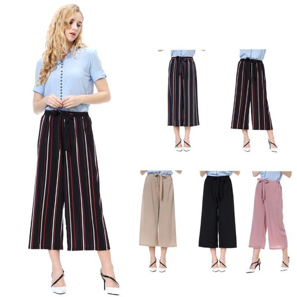 

women's pants & capris solid women pantalon femme harajuku trousers ankle length straight sashes drawstring loose casual, Black;white