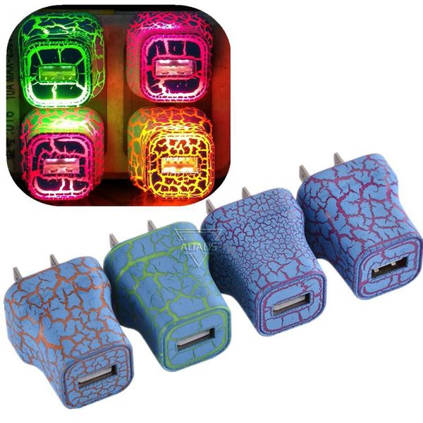 

led light dual usb ports us ac home travel wall charger auto power adapter for iphone samsung htc lg android phone pc