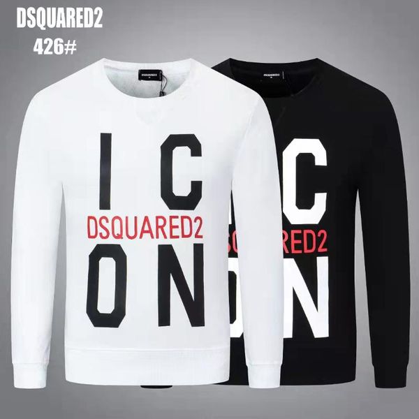 

men's hoodies & sweatshirts 2021 dsqd2 milano printed sportswear round neck long sleeve sweatshirt fashion pullover, Black