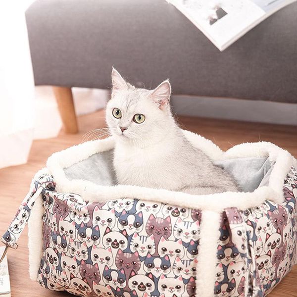 

super soft cat bed sofa plush mat dog beds for small species house pet round cushion drop wholesale & furniture