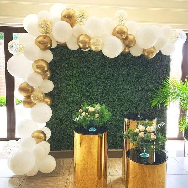 

party decoration 88pcs white and gold balloon garland kit backdrop black chrome balloons birthday decorations
