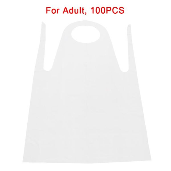 

100pcs transparent adults disposable pe apron lace up home kitchen multipurpose for cooking art painting waterproof aprons