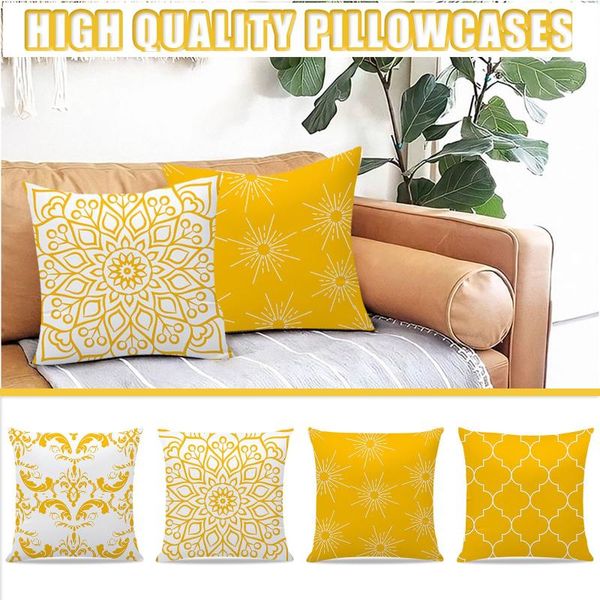 

cushion/decorative pillow wheat yellow geometric pattern decorative cushion cover style of art cases sofa home decor core#g30