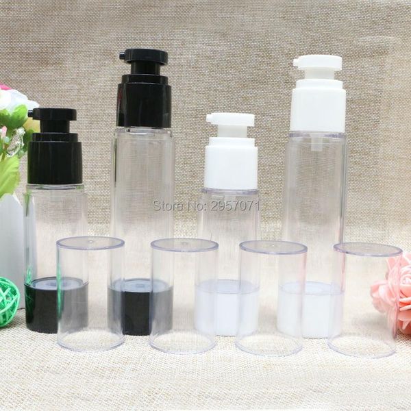 

transparent airless pump vacuum bottle toiletries container refillable plastic dispenser travel cosmetic bottles makeup tools storage & jars