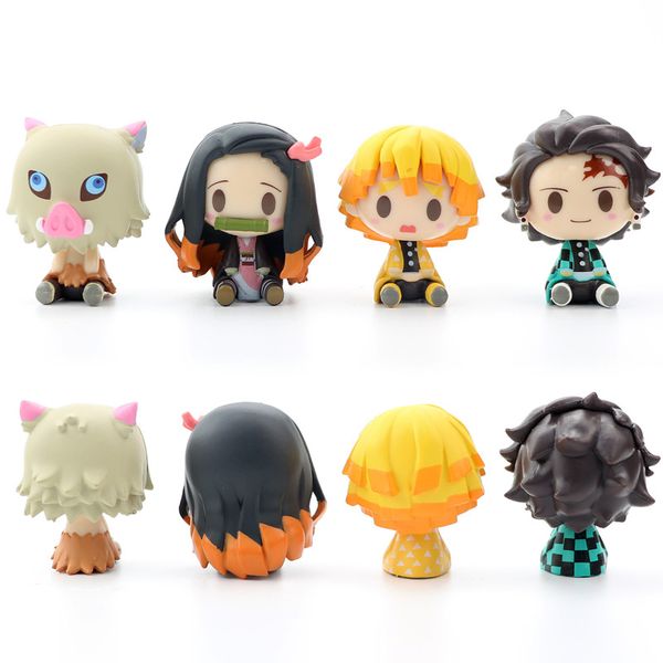 

anime demon slayer figurestanjiro nezuko inosuke zenizu q version sitting action figure kimetsu no yaiba model toys ghost doll277f