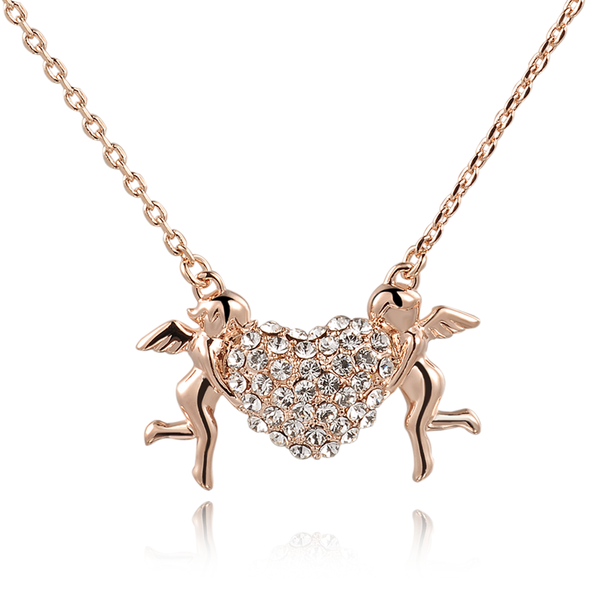 

pendant necklaces iuan genuine angel necklace made with austrian crystal jewelry #rg61235, Silver