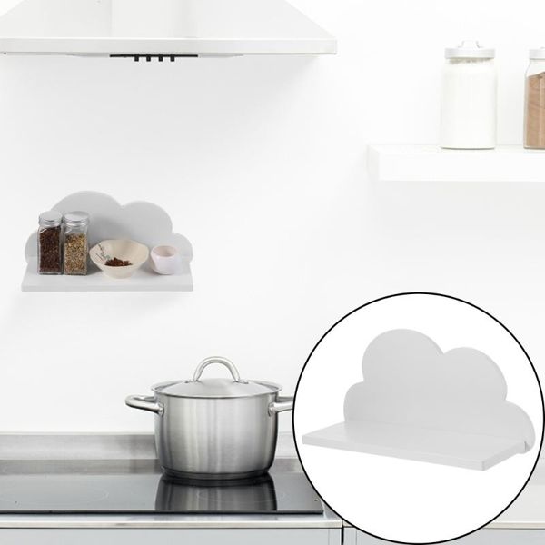 

1pc cloud shape floating shelf wall mounted wood for home (white) other decor