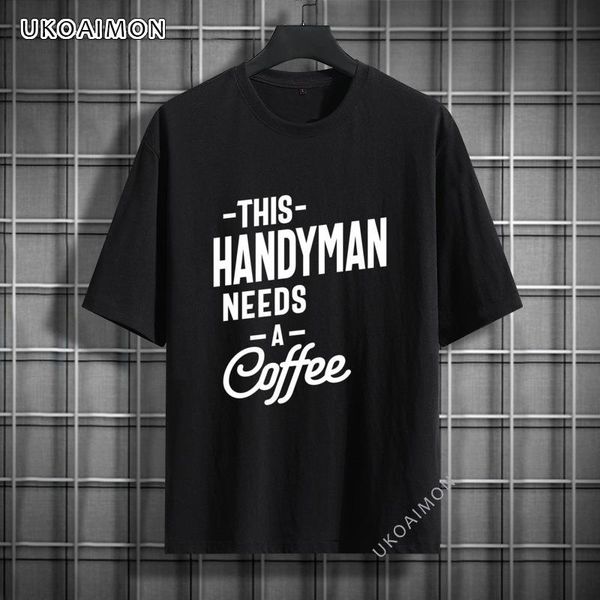 

men's t-shirts handyman job title gift hip hop cartoon tshirts 3d printed street t-shirt faddish o-neck youth est, White;black