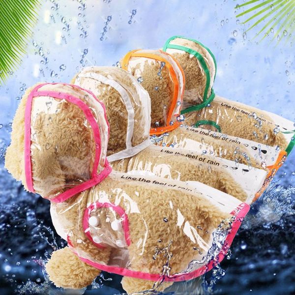 

dog apparel pet dogs cats raincoat raincoat, puppy teddy transparent waterproof trench coat with hat