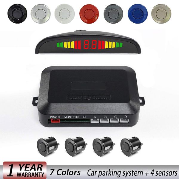 Car Auto Led Parking Sensor Parktronic Display 4 Sensori Reverse Backup Assistance Radar Detector Light Heart Monitor System