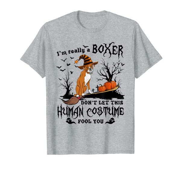 

i'm really a boxer don't let this human costume fools you t-shirt, White;black