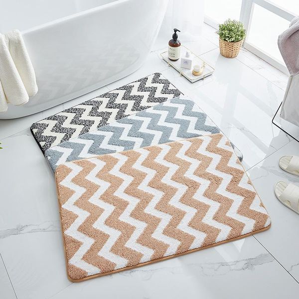 

carpets non-slip lattice diamond cotton soft fiber mat for bathroom entrance toilet door absorbent blanket