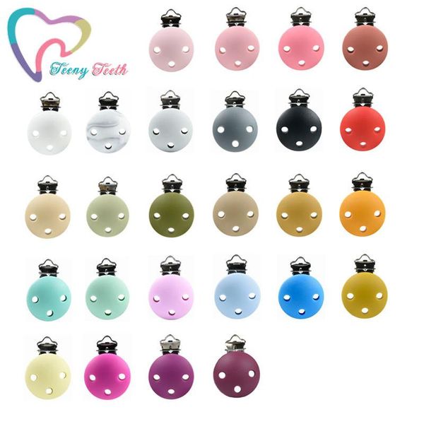 

pacifiers# 1 pc baby pacifer clips round shape perle silicone teether clip diy dummy chain nipple holder rodent nursing teething