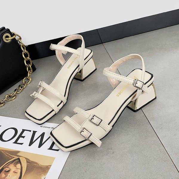 

dress shoes 2021 brand womans leather ladies sandals square heels for women summer casual black beach white