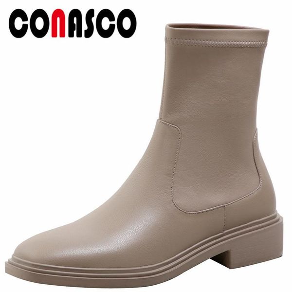 

boots conasco concise women ankle autumn winter warm casual party basic prom office shoes fashion elegant woman, Black